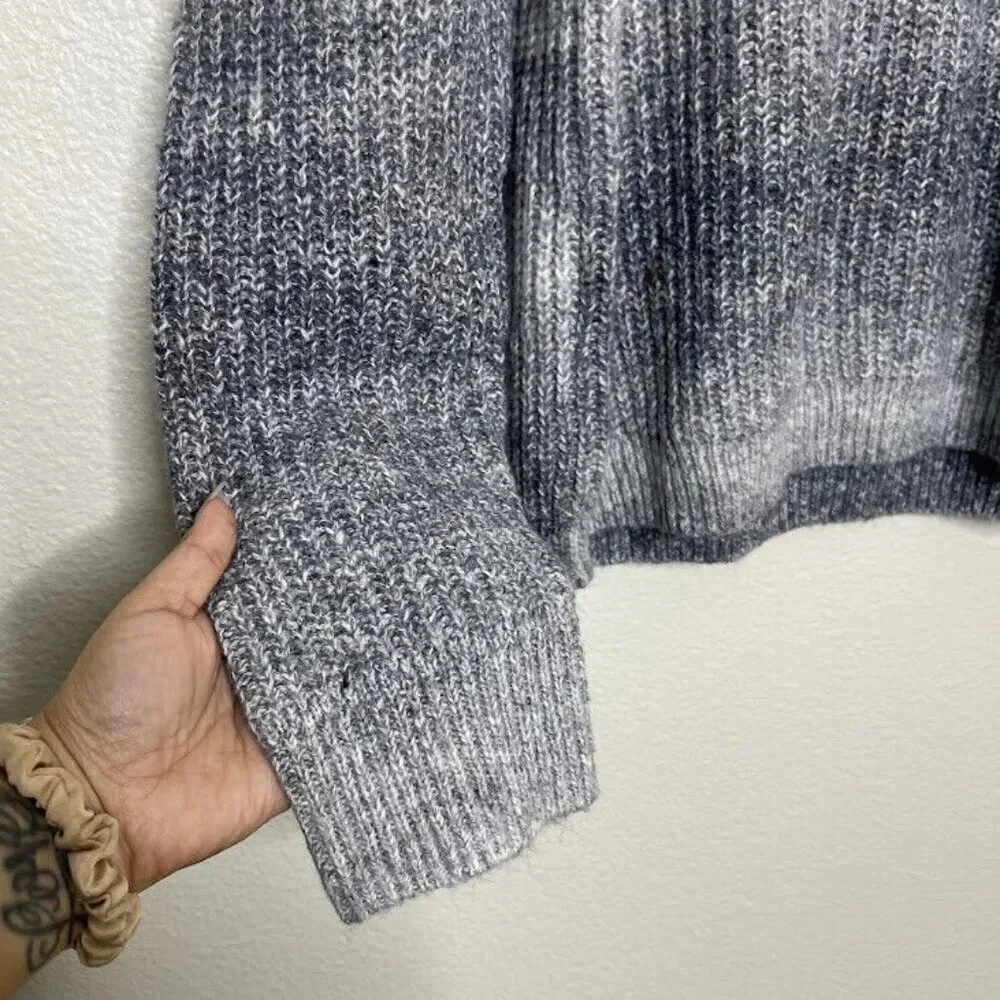 Open Edit Sweater Mens Size XXL Turtleneck Ombre Grey Spacedye Knit Pullover